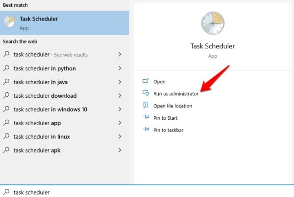 open task scheduler