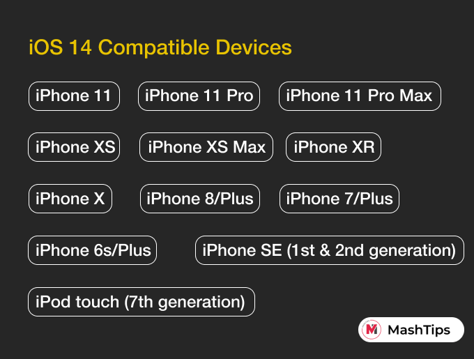 iOS 14 compatible devices list
