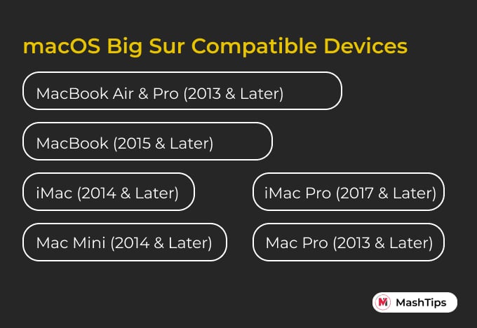 big sur compatible