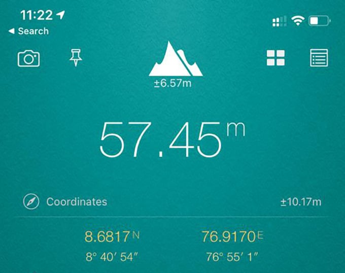 Current Altitude and Elevation on iPhone using My Altitude App