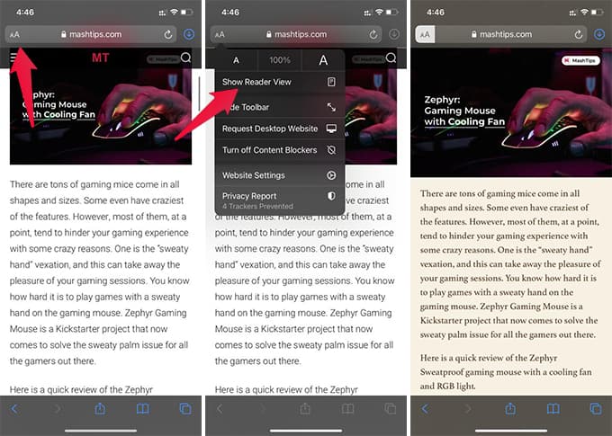 Enable Reader View for Websites in Safari on iPhone