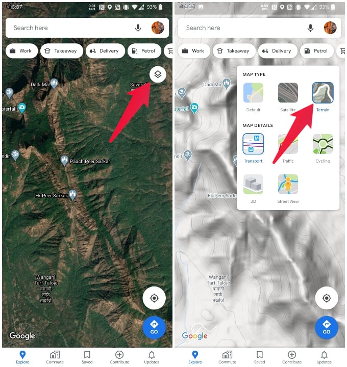 Google Maps Terrain 