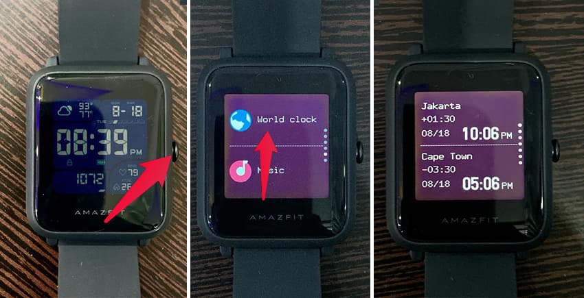 How to Get World Clock with Multiple Timezone in Amazfit Bip - 32