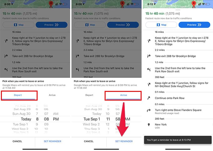 How to Set Google Maps to Remind You to Leave on Time - 28