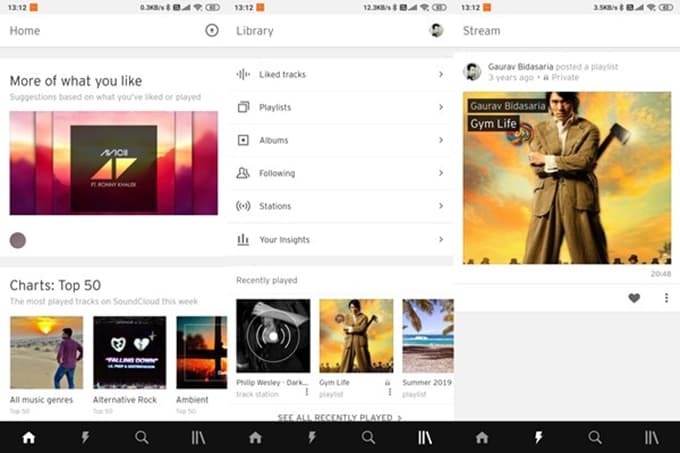 SoundCloud App User Interface