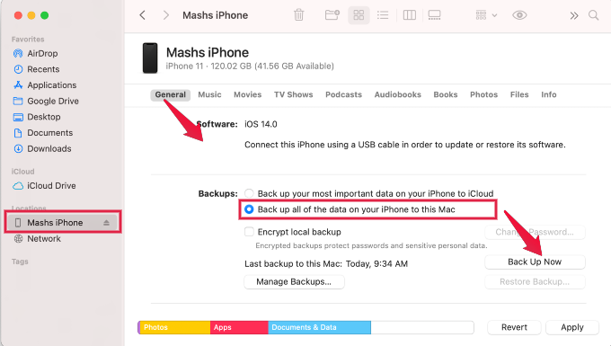 How to Backup iPhone Over WiFi to Mac - 99