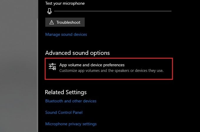 App Volume and Device Preferences
