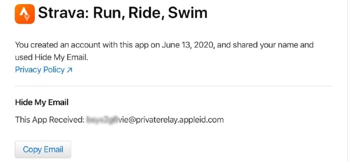 Apple App Sign-in Email ID iPhone
