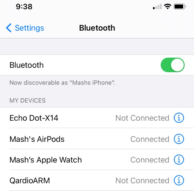 Apple Watch Bluetooth Connection