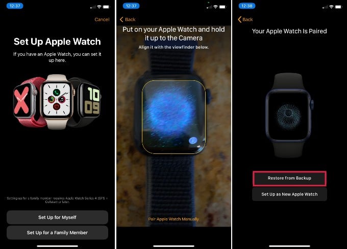 hot to backup apple watch