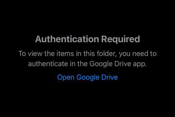 Authenticate Google Drive with iPhone Files App