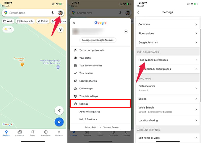 Choose Dietary Preferences in Google Maps on iPhone and Android