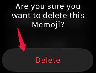 Confirm Delete Memoji Apple Watch