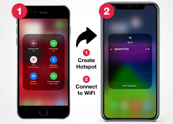 Create Hotspot and Connect to WiFi on iPhone