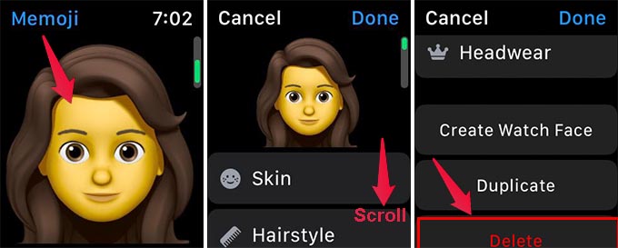 Delete Memoji on Apple Watch