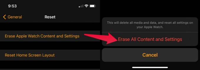 Erase All Content Apple Watch