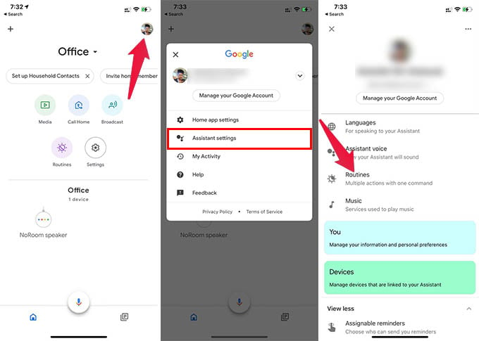 Google Home Routines Settings iPhone