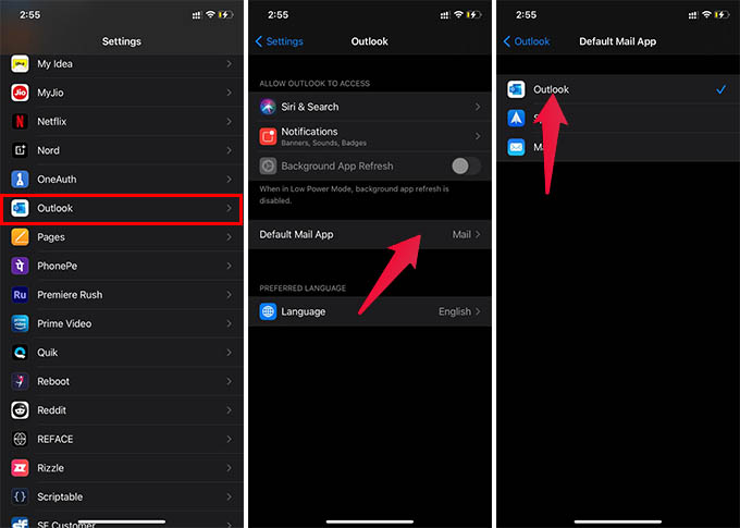 How to Set Microsoft Outlook as Default Mail App on iPhone - MashTips