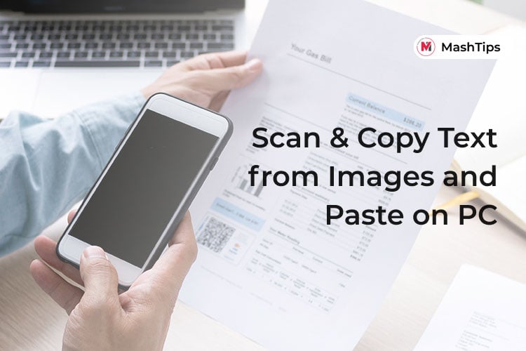 Scan and Copy Text from Images and Paste on PC
