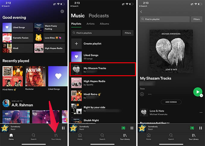 Shazam Synced Playlists on Spotify