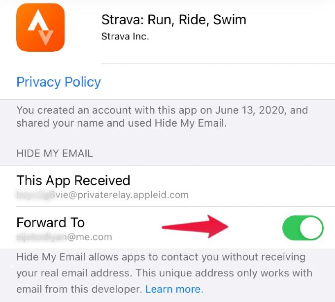 Sign in with Apple App Email ID
