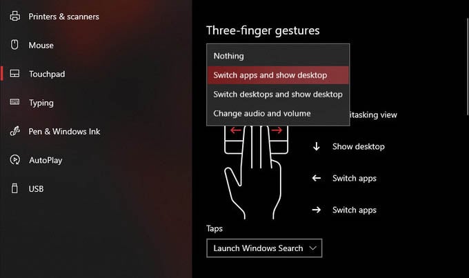 mac touchpad gestures for windows 7