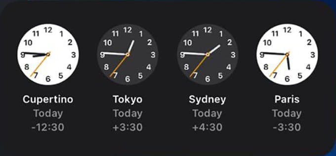 World Clock iPhone Widget