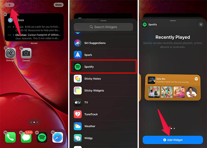 Add Spotify Widget on iPhone Home Screen