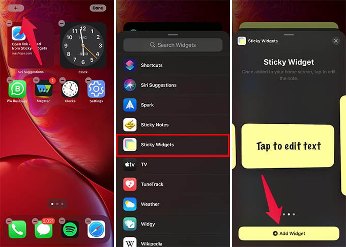 Add Sticky Note Widgets to iPhone Home Screen