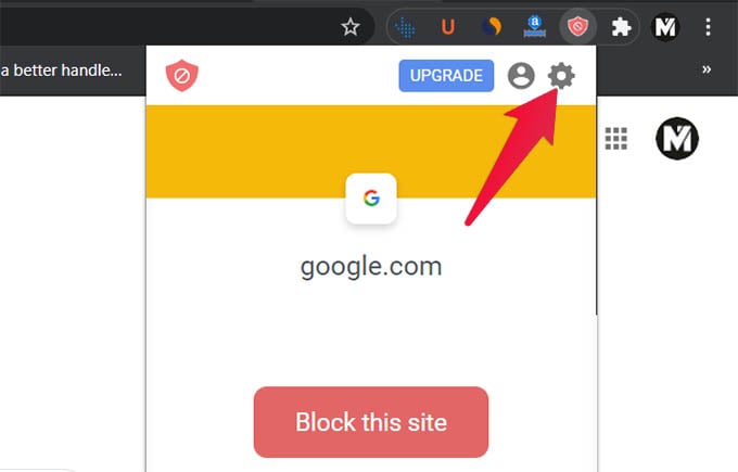 Block Site Chrome Extension Settings