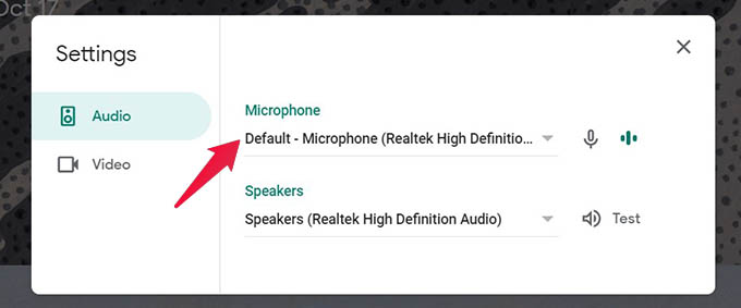 Change Microphone and Fix Mic Not Working on Google Meet