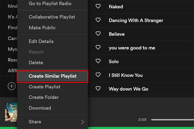 Create Similar Playlist Spotify