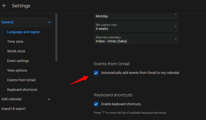 add gmail events to calendar