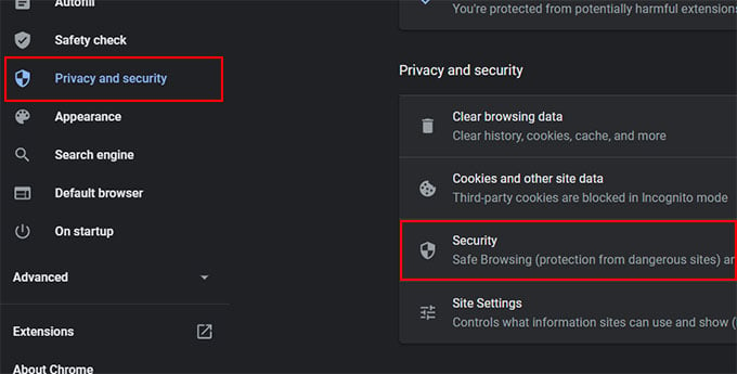 Google Chrome Privacy Settings