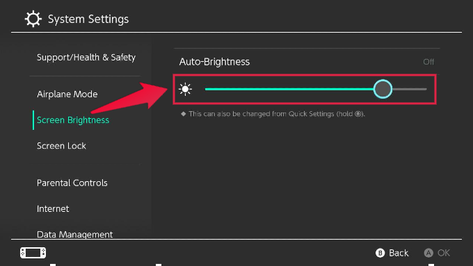 nintendo switch battery indicator