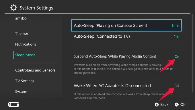 Nintendo Switch Auto-Sleep Mode Settings