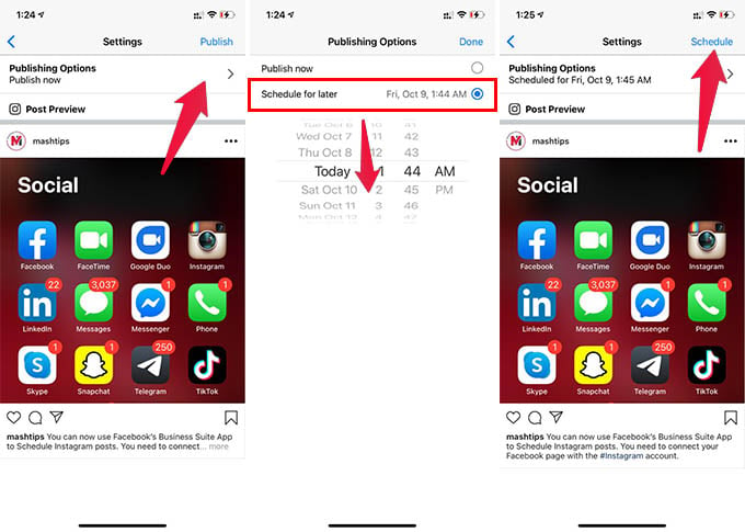 Schedule Instagram Posts Facebook Business Suite App