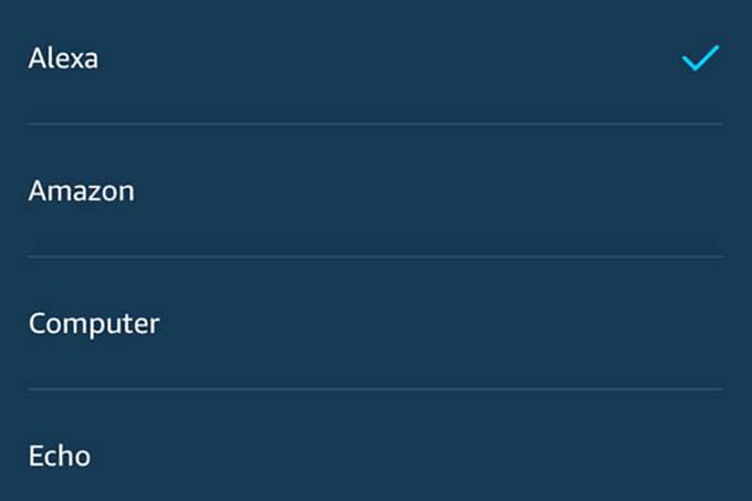 Select Amazon Alexa Wake Word