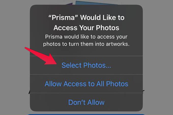 Select Photos Access to Apps on iPhone