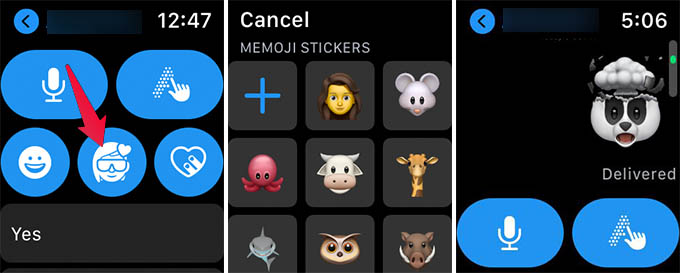 Send Memoji Stickers on iMessage Apple Watch