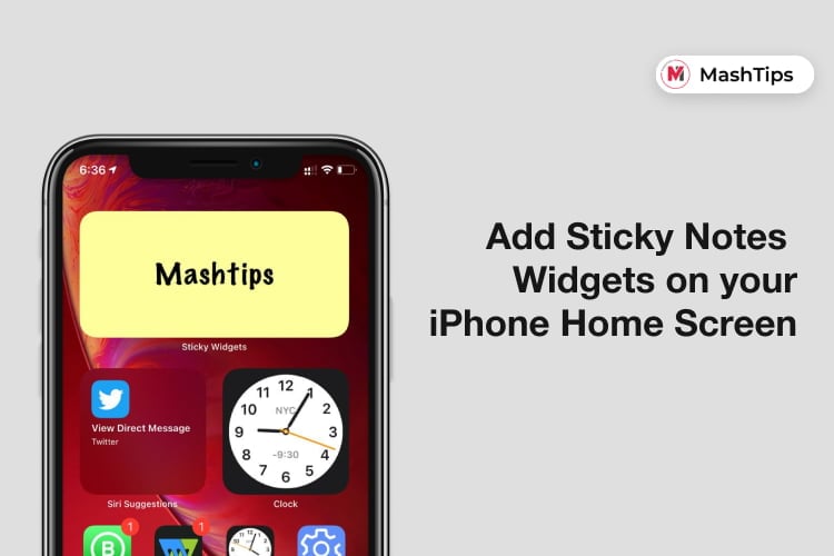 Sticky Notes Widget on iPhone Home Screen