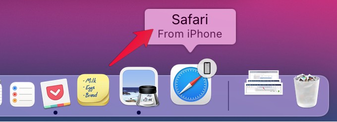 iPhone Safari on mac Dock