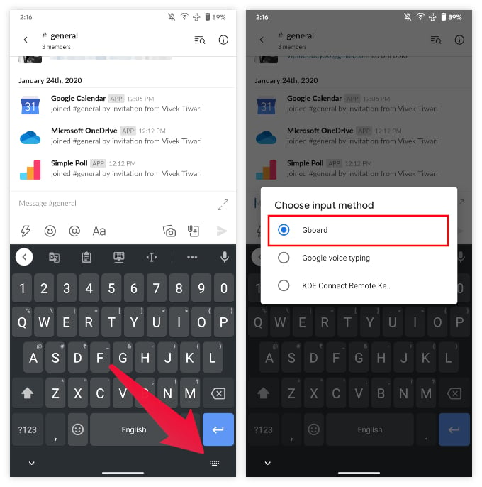 Set Gboard as default keyboard