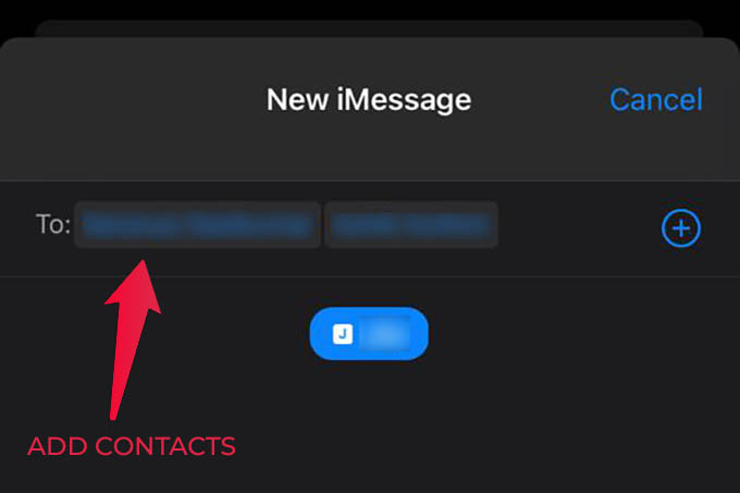 Add Contacts to New Conversation in iMessage