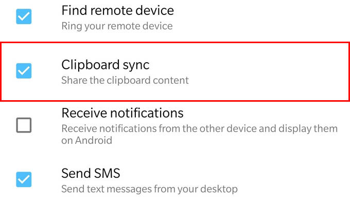 Clipboard Sync in KDE Connect Android to Copy Text from Android to PC