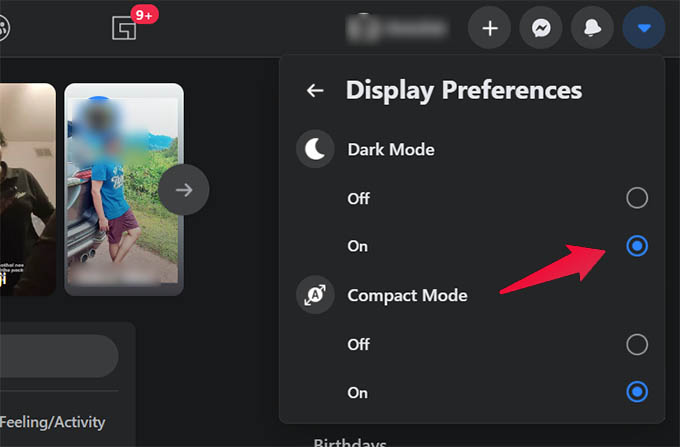 Enable Dark Mode for Facebook Web on PC or Mac