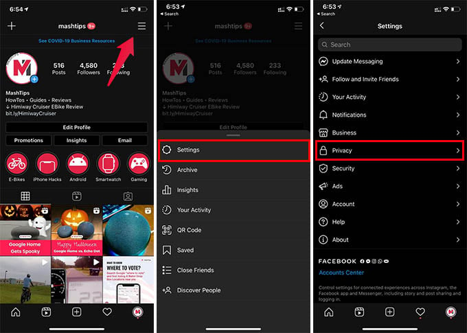 Instagram Privacy Settings on iPhone and Android