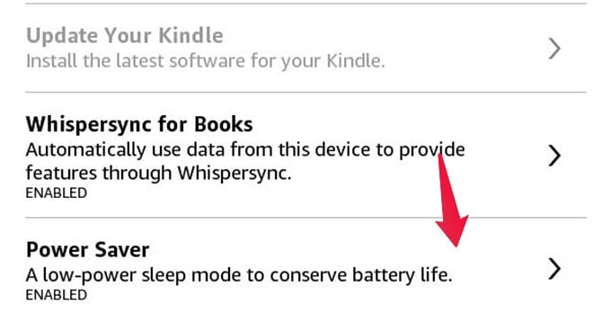 Power Saver Mode In Kindle