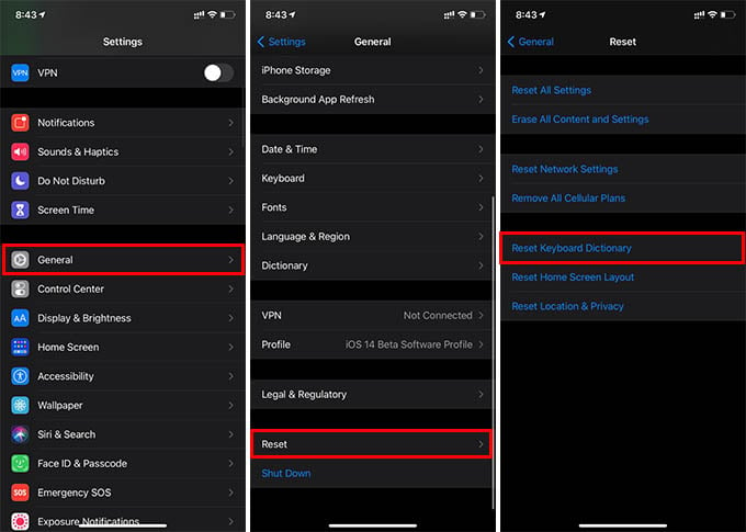 Reset Predictive Text Autocorrection and Dictionary on iPhone Keyboard