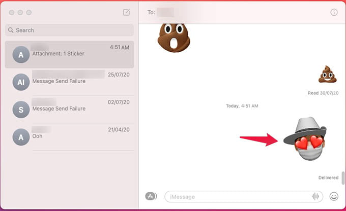 Send Memoji Stickers on Mac on iMessage